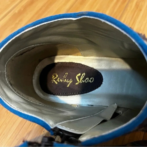 RUBY SHOO Juliette Artsy Boho Suede Wool Cowgirl Polka Dot Booties - Picture 4 of 10